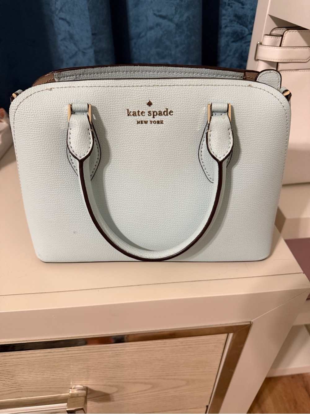 kate spade Light Blue Saffiano Dome Crossbody Satchel